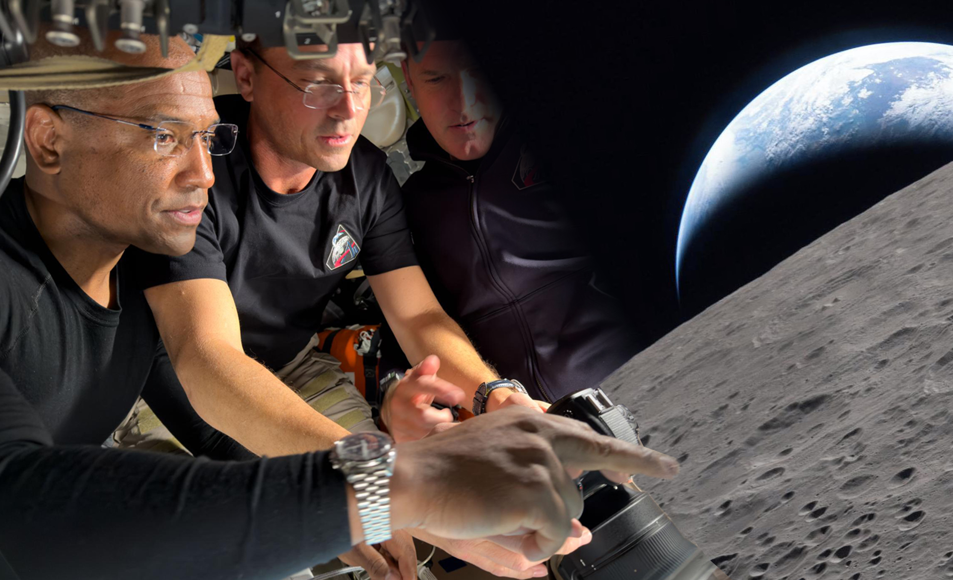 Artemis II astronautai su Lasting merino vilnos marškinėliais